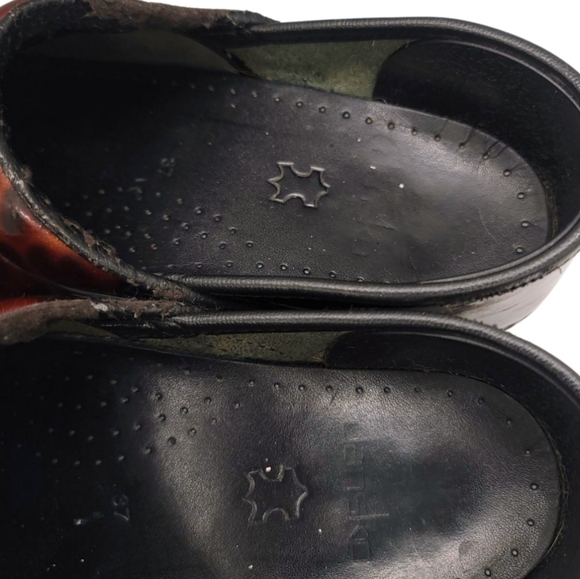 Dansko Women's Professional Leopard Print Clog Tortoise Shell Patent 6.5-7 - Picture 9 of 12
